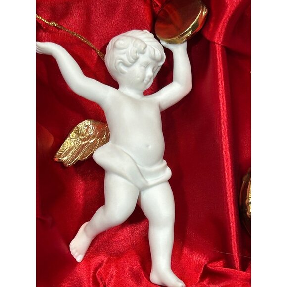 Franklin Mint The Heralding Angels Ornaments Set Of 18 Porcelain Angels 24k Gold - Picture 9 of 14